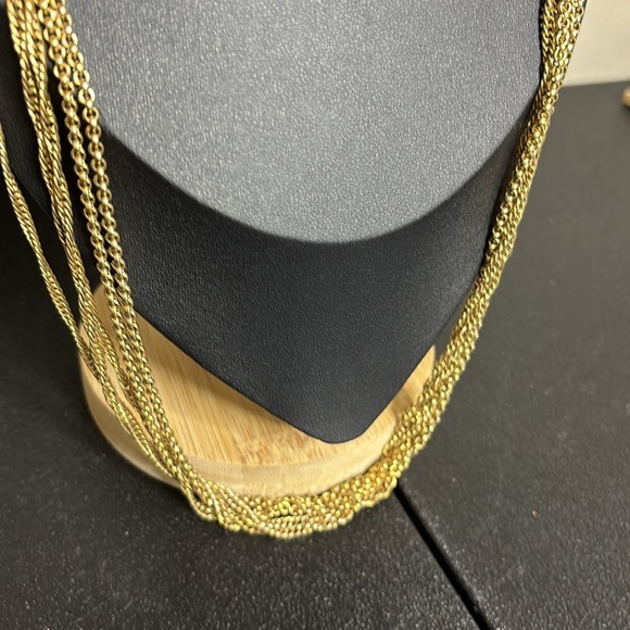 Vintage Monet Necklace Long Multistrand Rope And Cable Chain Link - Picture 2 of 9